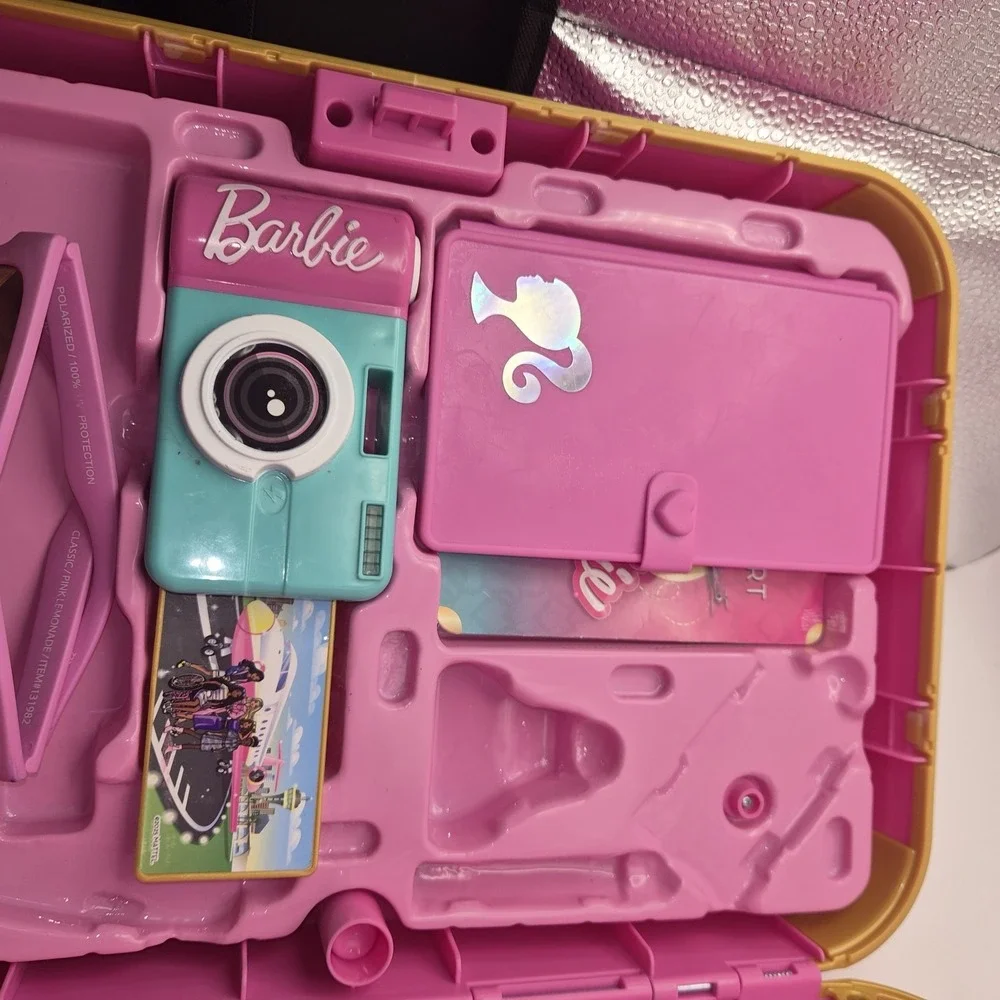Barbie Rolling Suitcase Travel Playset Carry On Luggage Removable Insert...